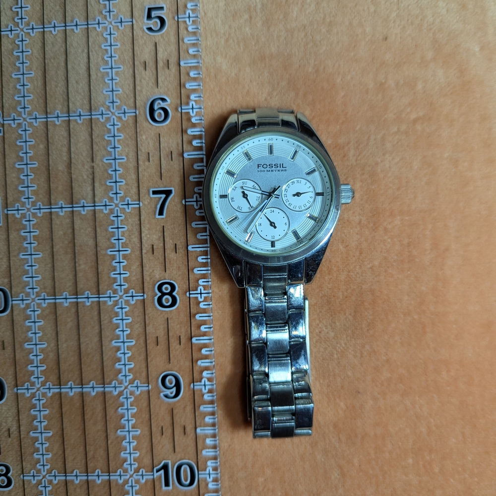 Fossil Silver Watch with White Dial